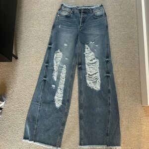 SER.O.YA Mountain Wide Leg Jean. Shade Sorento. Size 24. Low rise.